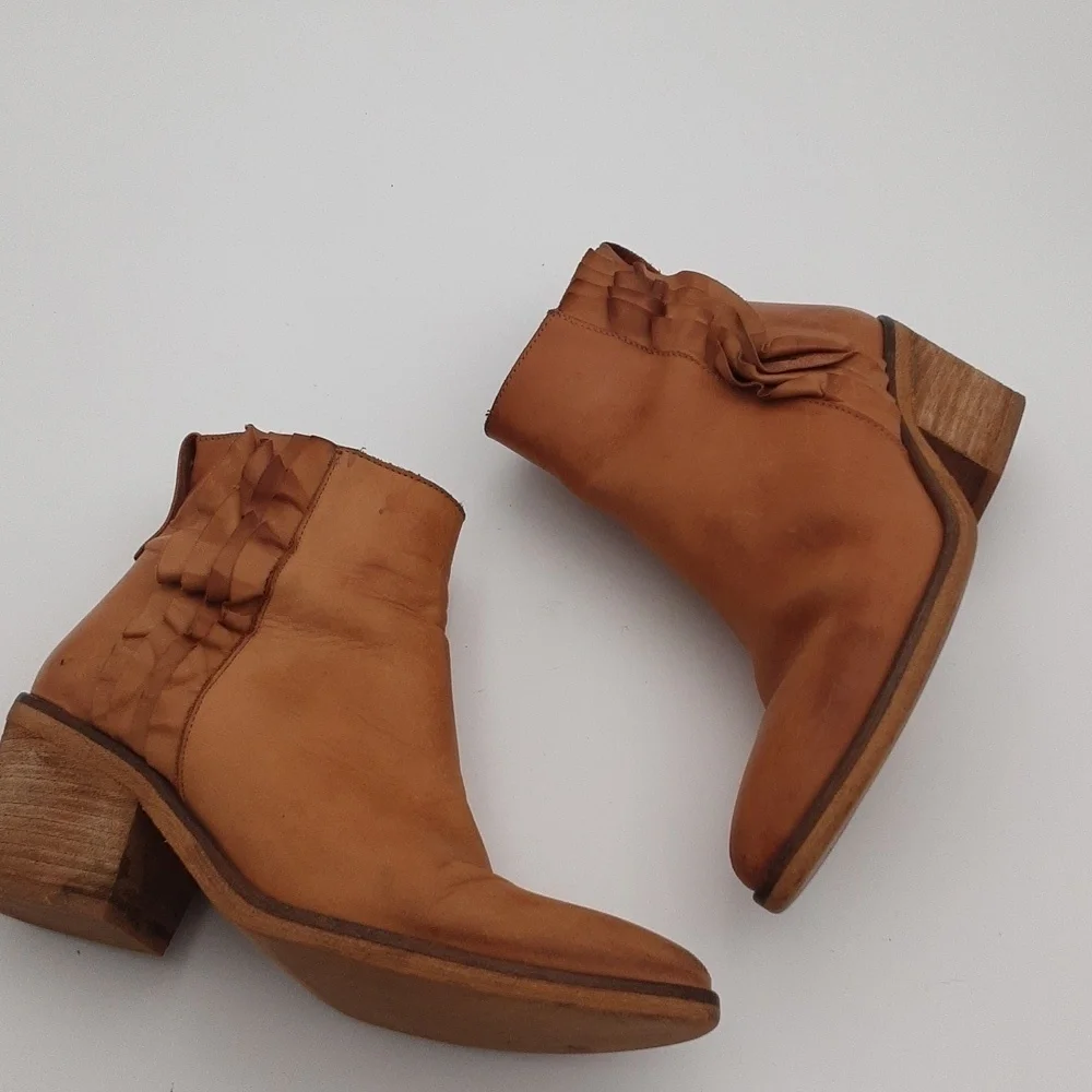 Mala vita ankle boot leather tan women 39 western festival rodeo casual y2k